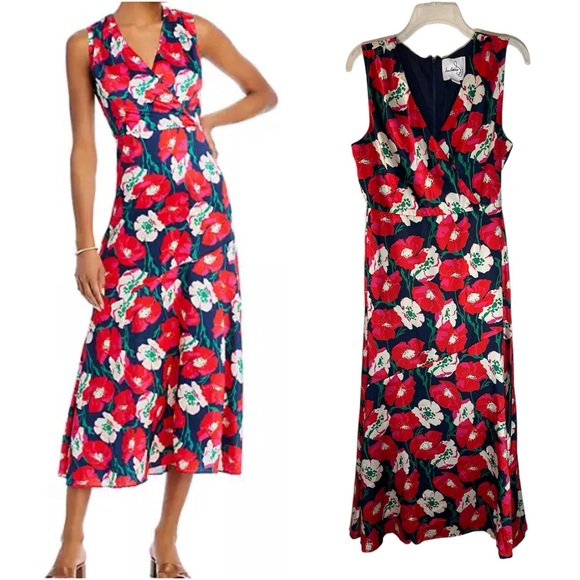 NWOT Sam Edelman Crossover V-Neck Floral Flowy Sleeveless Dress - Picture 1 of 11